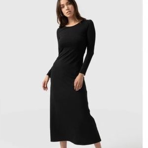 Kamali Kulture • Norma Kamali Stretch Jersey Knit Long Sleeve Maxi Dress Sz XS